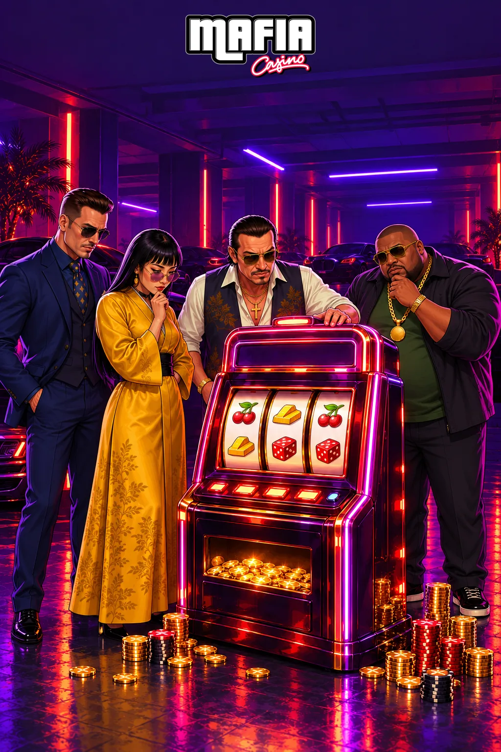 Illustrazione Mafia Casino dedicata alle slot